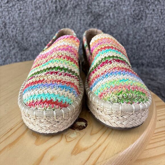 Joie Cara Raffia Espadrilles Women 7 Multicolor Slip On Shoe Comfort Flat Loafer - Picture 3 of 9